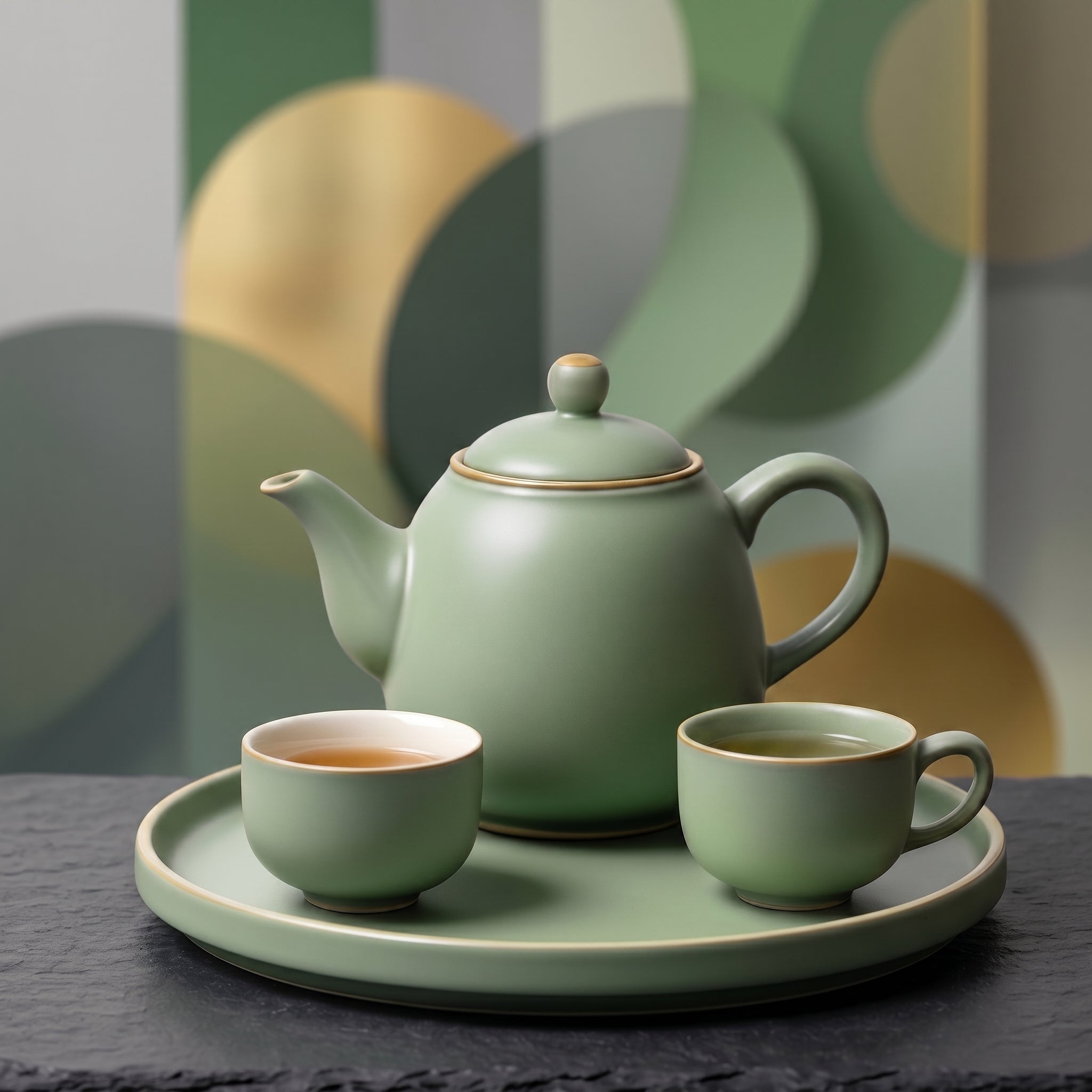 Matte Sage Green Curated Tea Set