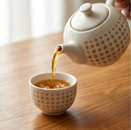 Toasted Caramel Geometric Ceramic Tea Set