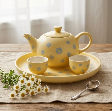 Sunshine Daisy Ceramic Tea Set